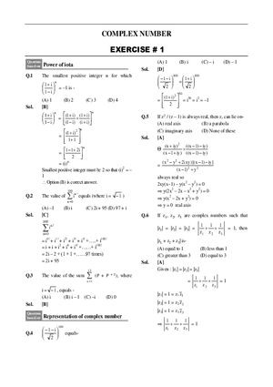 Complex Number Exercise # 1