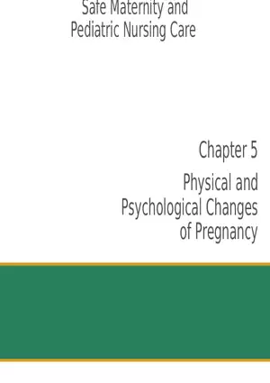 Chapter 5 Physical and Psychological Changes of Pregnancy