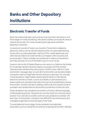 Banks and Other Depository Institutions
