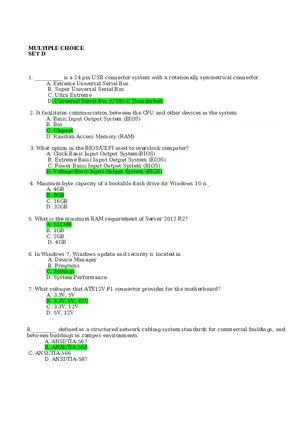 Computer Systems Servicing Written Exam  Set D