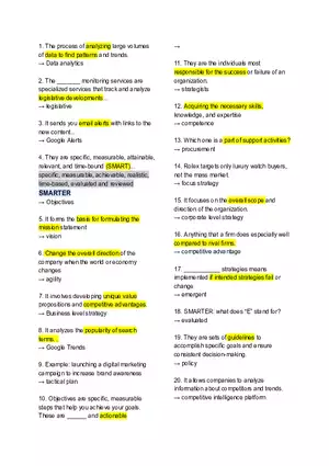 Business Strategy Questions and Answers