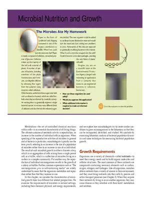 Microbial Nutrition and Growth