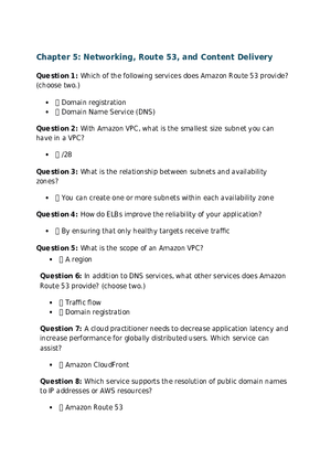 Chapter 5 Networking, Route 53, and Content Delivery