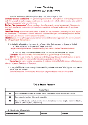 Fall Semester 2024 Exam Review