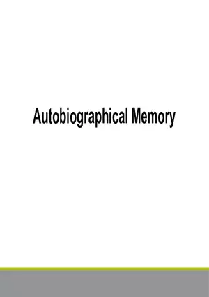 Autobiographical Memory