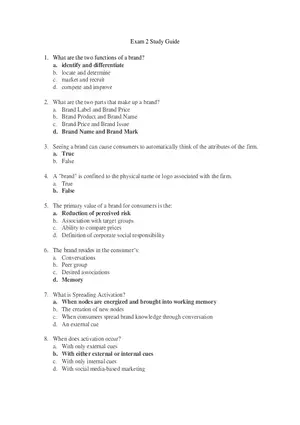 Marketing Exam 2 Study Guide