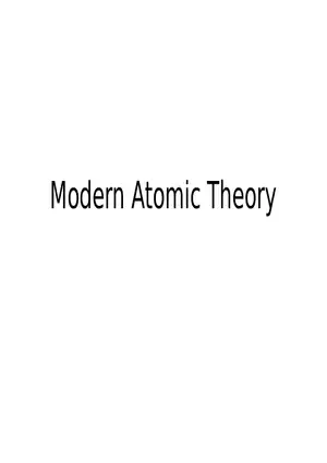 Modern Atomic Theory