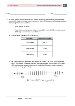 Rational Numbers End of Module Assessment Task