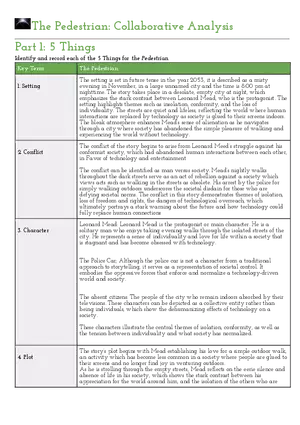 The Pedestrian Collaborative Analysis
