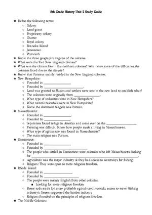 History Unit 2 Study Guide
