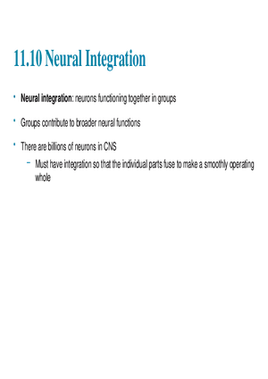 11.10 Neural Integration