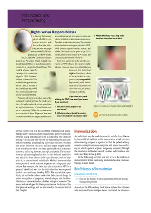 Immunization and Immune Testing
