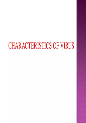 Characteristics of Virus