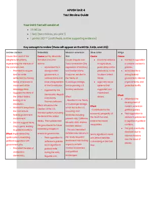 APUSH Unit 4 Test Review Guide