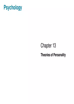 Chapter 13 Theories of Personality