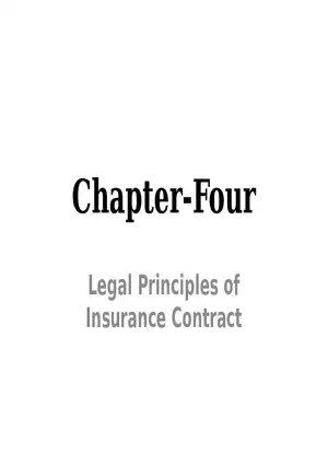 Chapter-Four Legal Principles of Insurance Contract