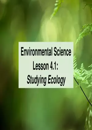 4.1 Studying Ecology