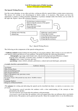 Lesson 1 Principles of Speech Writing