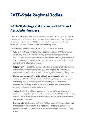 FATF-Style Regional Bodies