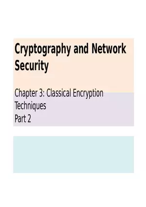 Chapter 3 Classical Encryption Techniques Part 2