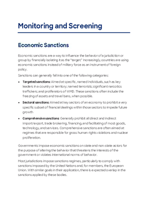 Monitoring and Screening