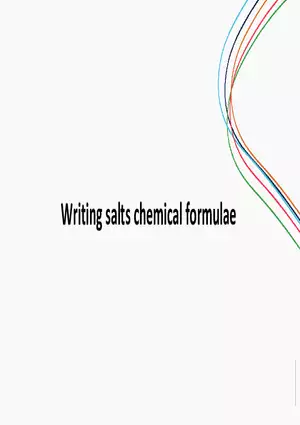 Writing Salts Chemical Formulae