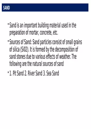 What are the Properties of Sand