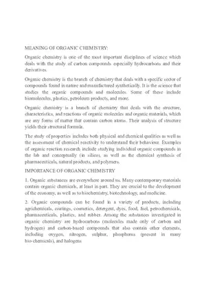 Meaning of Organic Chemistry