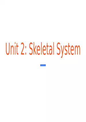 Unit 2 Skeletal System