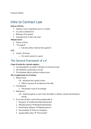 Intro to Contract Law