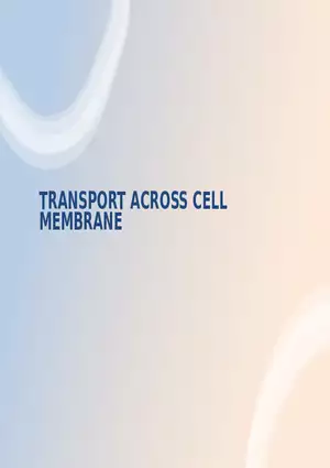 Transport Across Cell Membrane