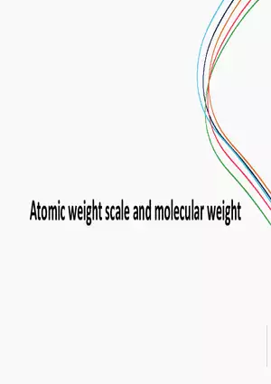 Atomic Weight Scale and Molecular Weight