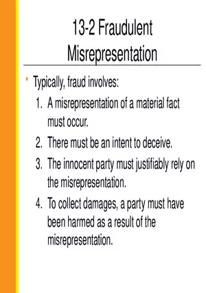 13-2 Fraudulent Misrepresentation