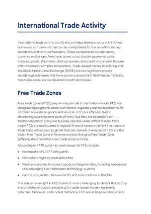 International Trade Activity