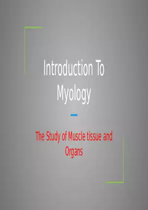 Introduction to Myology