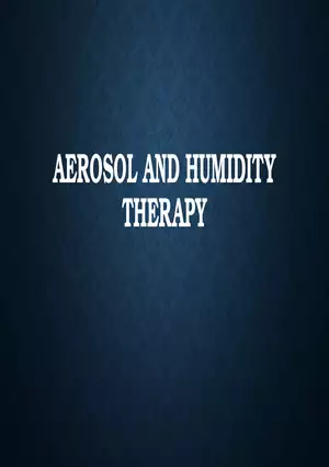 Aerosol and Humidity Therapy