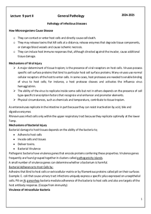 Lecture 9 Part II General Pathology