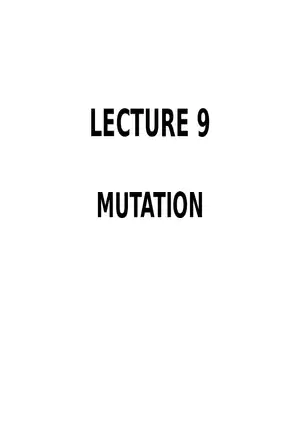 Lecture 9 Mutation
