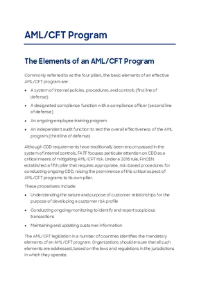 AML-CFT Program