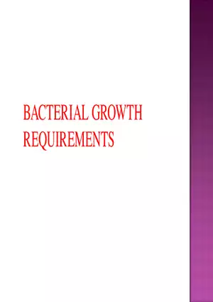 Bacterial Growth Requirements