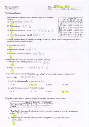 Algebra 2 Final Exam