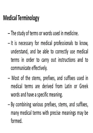 Medical Terminology