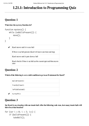 Introduction to Programming Quiz