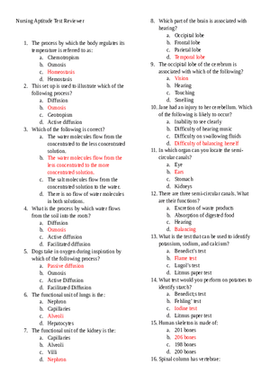 Nursing Aptitude Test Reviewer