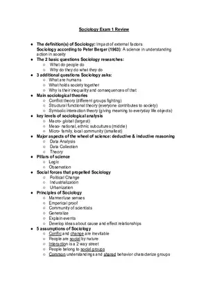 Sociology Exam 1 Review