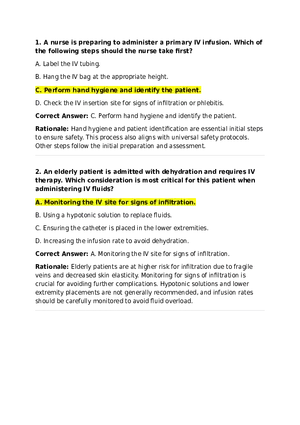 IV Calculations Practice Questions
