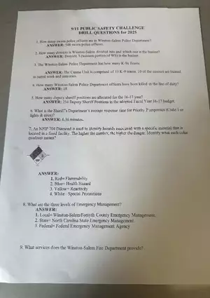 9/11 Public Safety Challenge Drill Questions for 2025