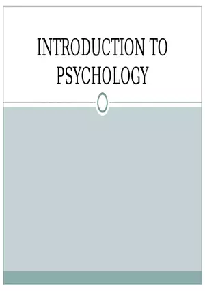 Introduction to Psychology Lecture