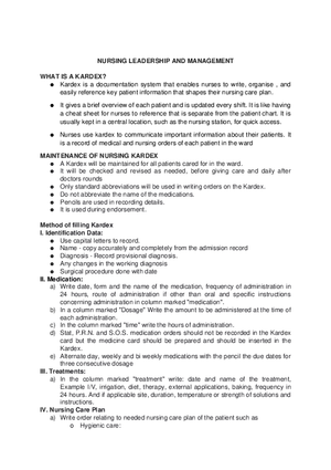 Nursing Leadership and Management