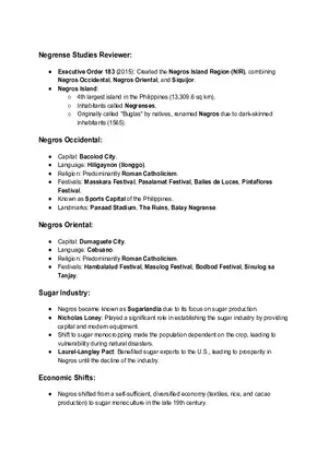 Negrense Studies Reviewer